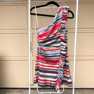 One shoulder ruffle dress